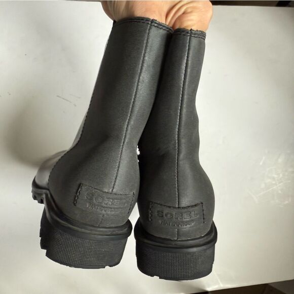 Sorel Phoenix Zip Waterproof Lug Sole Boot in Patent Black 8 - Picture 9 of 15